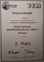 RoboCupJunior 2006: certificate of qualification