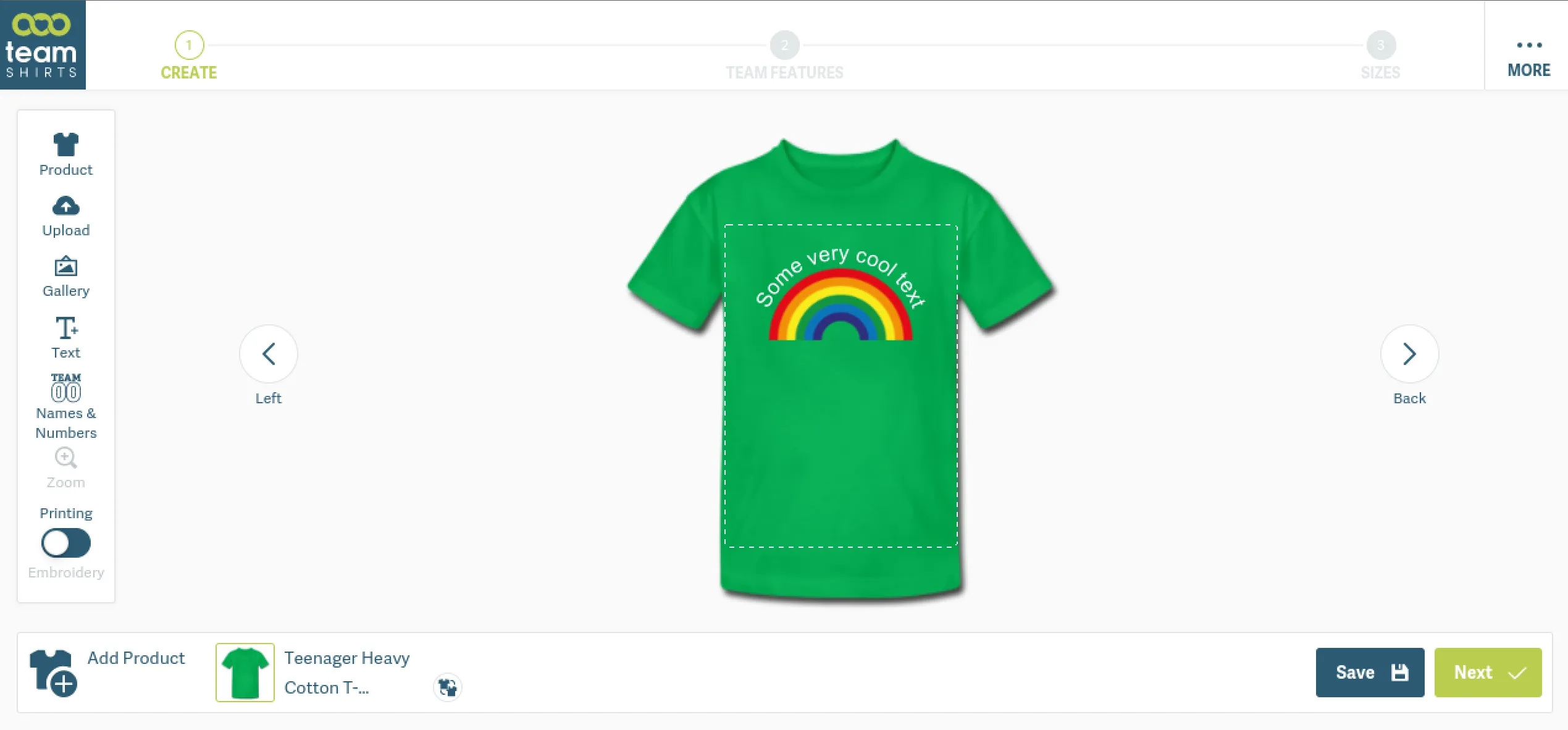 Screenshot from 2022-05-13 of the T-Shirt Designer