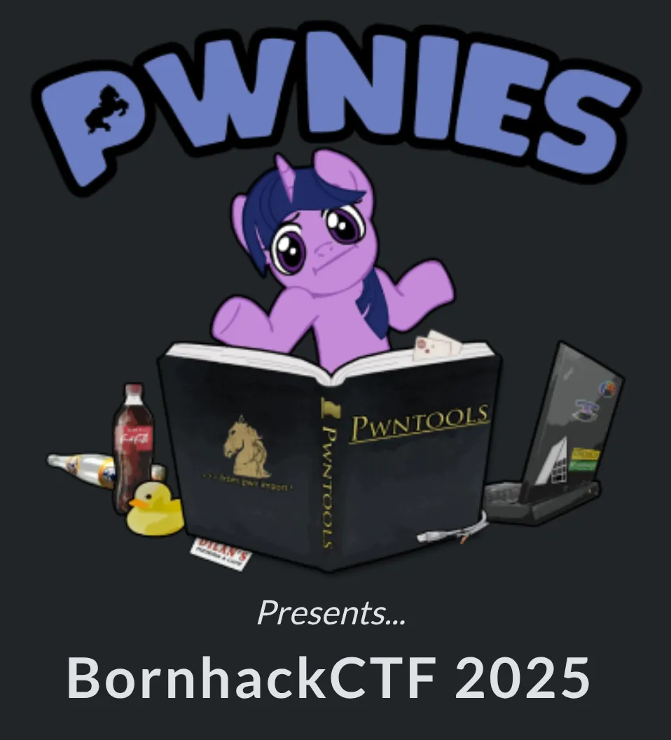 Screenshot of the pwnies logo presenting the BornHack 2025 CTF